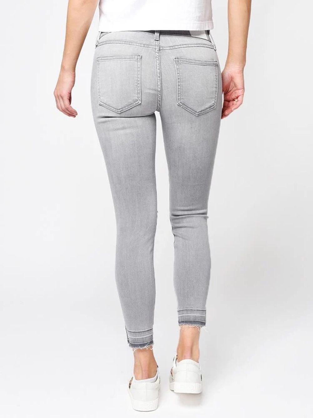 Pistola Audrey Raw Released Hem Skinny Ankle Jeans Grey Sz 28